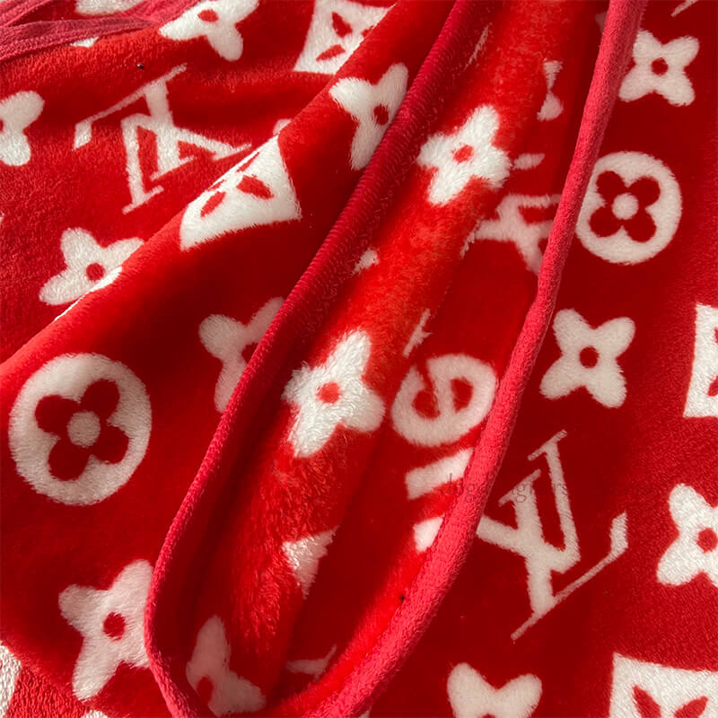 Sold at Auction: Plush, Super soft, Lightweight Queen Size Blanket with  Supreme for Louis Vuitton Logo on Red Background in Crushed Velvet. 200cm x  230cm