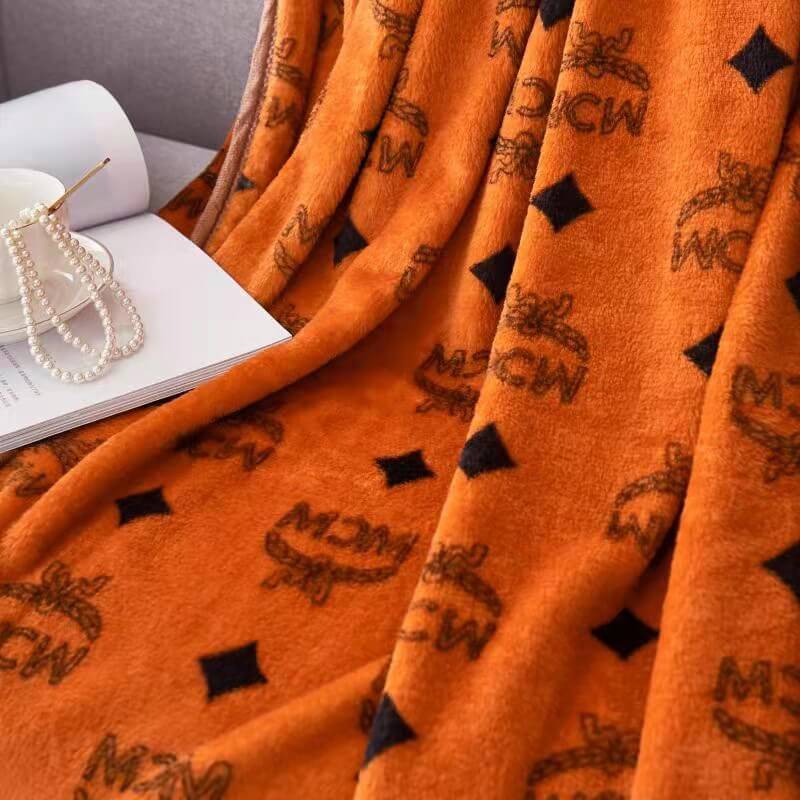 MCM throw blanket Orange throws Luxurythrowblanket