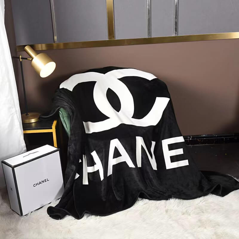 Chanel Blanket Dupe, black throw blanket
