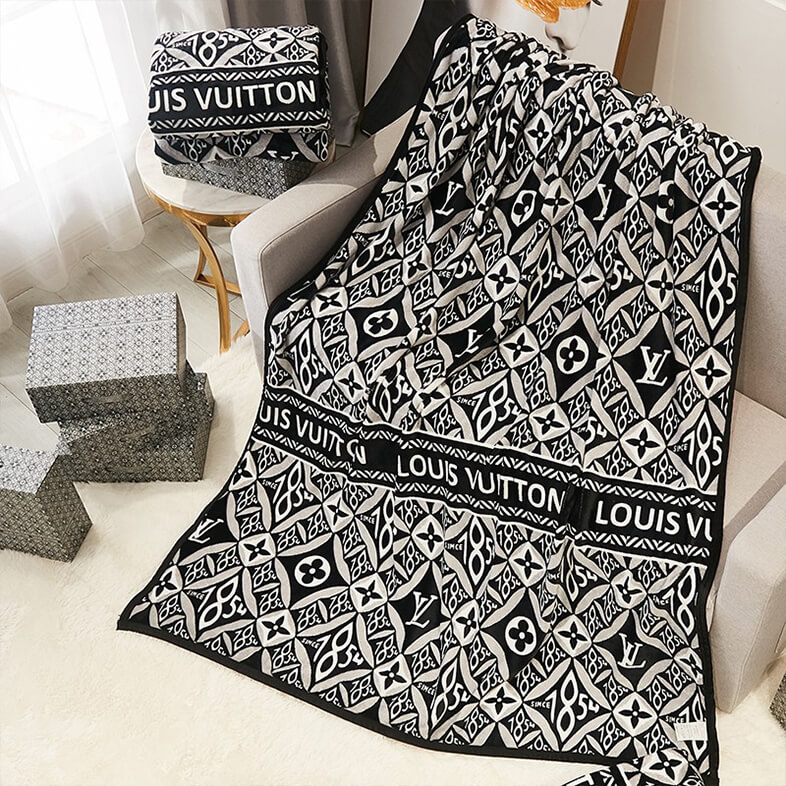 louis vuitton blanket designer luxury blankets black and dark gray – Zeliker