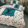 LV Paint Smudge Textured Background Louis Vuitton Bedding Set