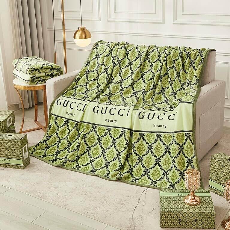 Green throw blanket Gucci Designer blankets luxurythrowblanket