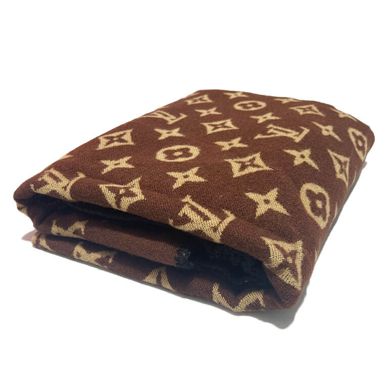 Louis Vuitton LV wool cashmere throw blanket for bed sofa rose