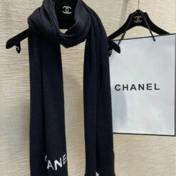 chanel scarf black and white