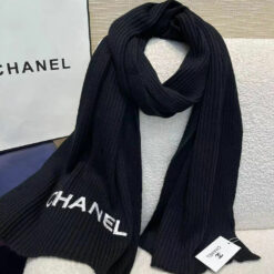 chanel scarf black and white