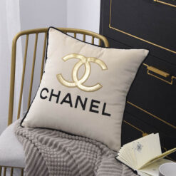 black and white chanel pillow